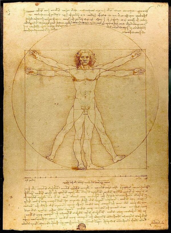 Леонардо да Винчи золотое сечение в изображении человека
